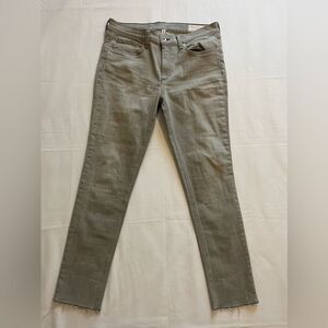 Rag & Bone Women's Light Grey Ankle Skinny Leg Raw Hem Jeans Size 31
